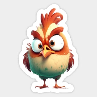Rooster Cute Adorable Humorous Illustration Sticker